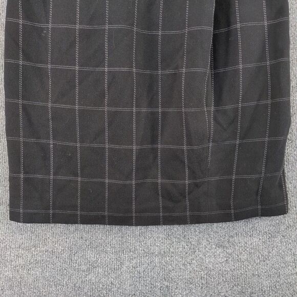 Franco Mirabelli Wool Skirt Womens Size 12 Black Checked Pattern - Picture 10 of 13